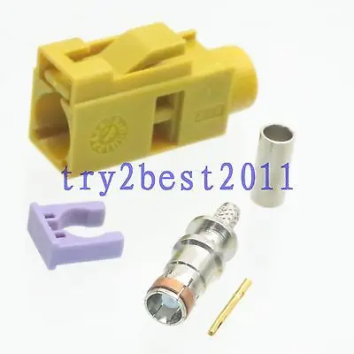 DHL/EMS 50 наборов 1pce разъем коннектор Fakra SMB K 1027 jack штырьковый обжим RG174 RG316 LMR100 прямые-C1