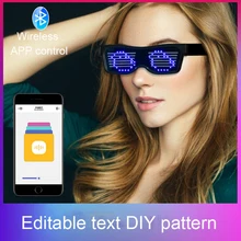 מסיבת משקפיים APP בקרת Led קסם Bluetooth מגן זוהר משקפיים USB מטען DIY App בקרת רב לשוני מהיר פלאש Led(China)