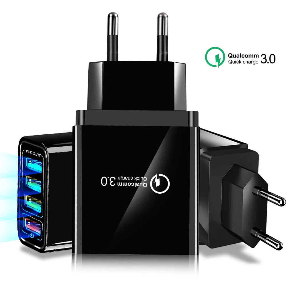 

Quick Charger 3.0 USB Charger for Samsung XiaoMi iPhone Huawei MEIZU HTC QC 3.0 Fast Wall Charger US EU UK Plug Adapte