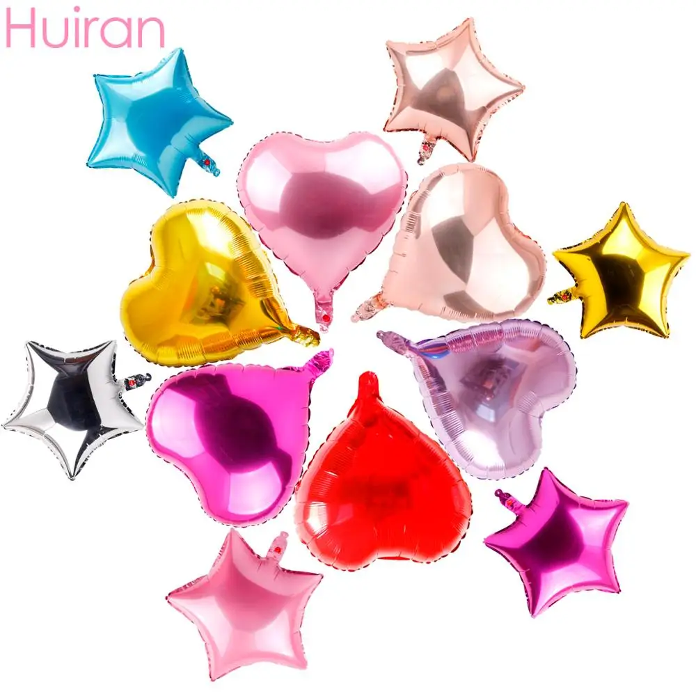 Huiran 5 шт 18 дюймовые шары для дня рождения DIY сердце балоны звезды глобусы декор