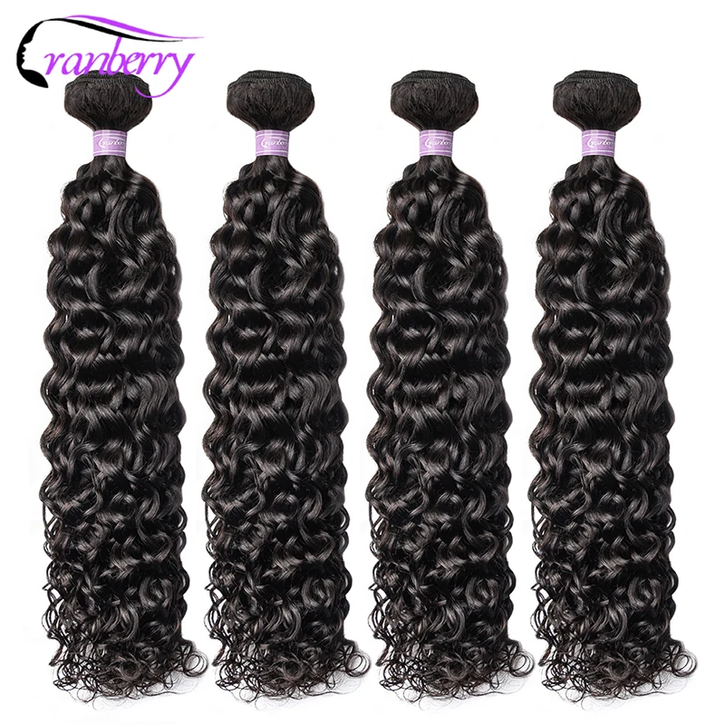 

CRANBERRY Hair Peruvian Hair Water Wave Bundles 4 Pcs/Lot Natural Color 100% Remy Human Hair Weave Bundles Deal 8-26 Inch