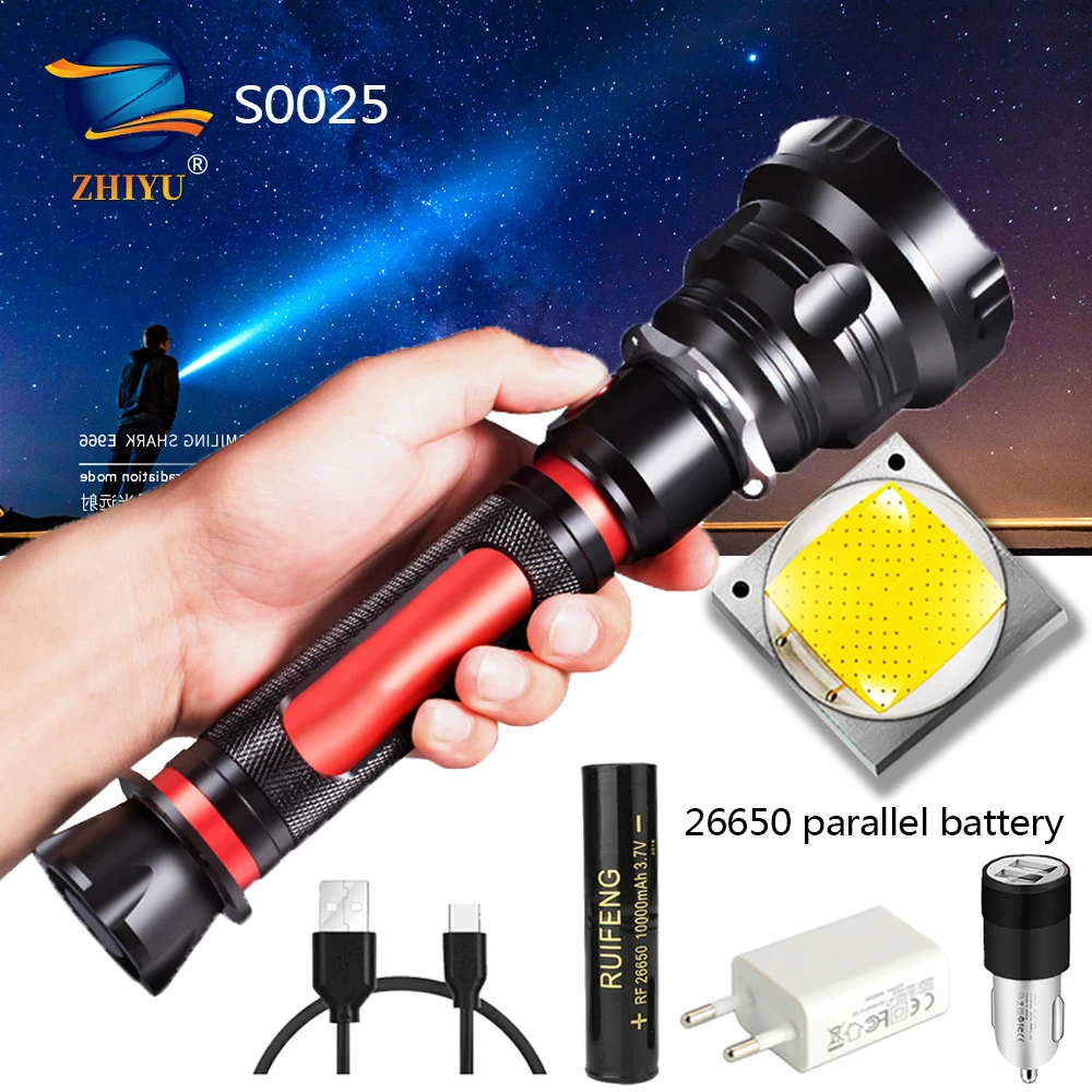 

CREE T40 Super Bright LED Flashlight with Smart Chip Waterproof with Large Capacity 26650 Battery for Outdoor Cycling Camping