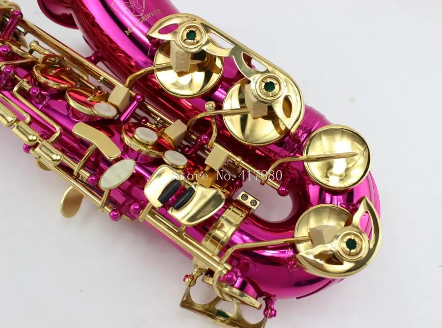 Beautiful MARGEWATE Rosered Plated Alto Saxophone for Beginner E flat Sax with Case Good Condition Free Shipping