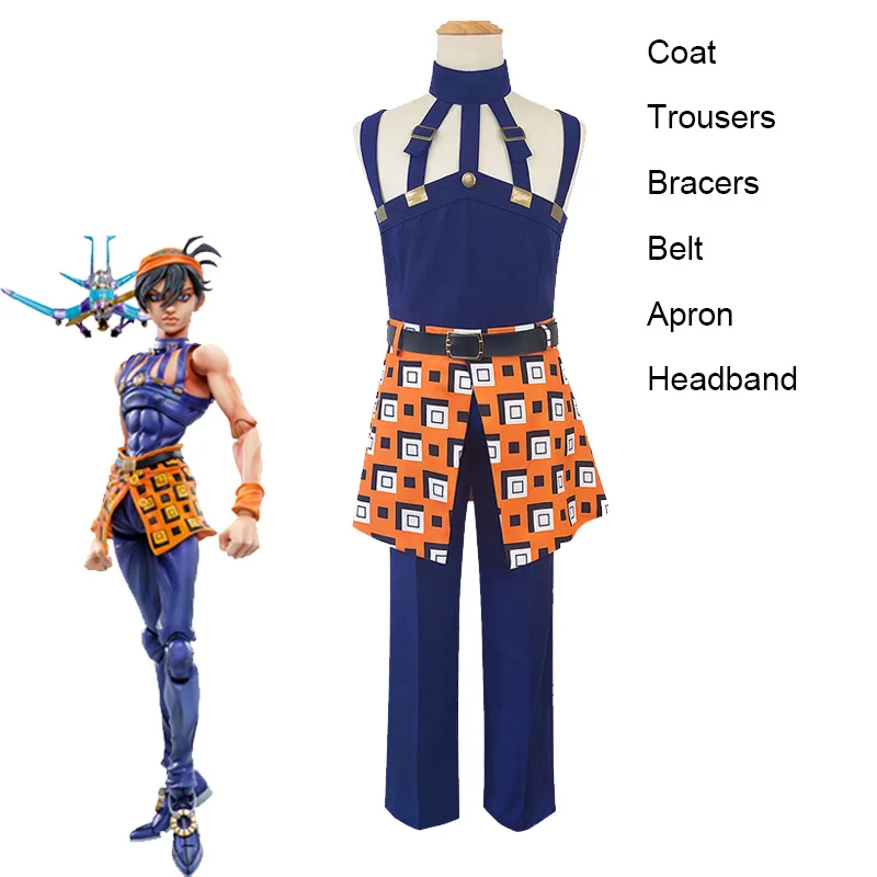 Narancia Ghirga Cosplay Costume Jojo's Bizarre Adventure Golden Wind Ghirga Wig Halloween Adult Full Set of Costumes0 (2)