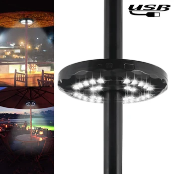 

28 LED Parasol Lamp Outdoor Cordless Patio Umbrella Light Poles Tent Camping Warm White Lights Portable Camping Party Tent Light
