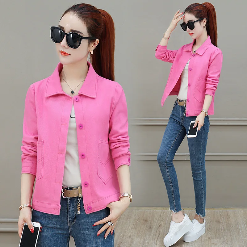 

Spring Coat Women's 2019 New Style Korean-style Fashion Long Sleeve Polo Short Tops Casual Button Elegant Spring Clothing Fashio