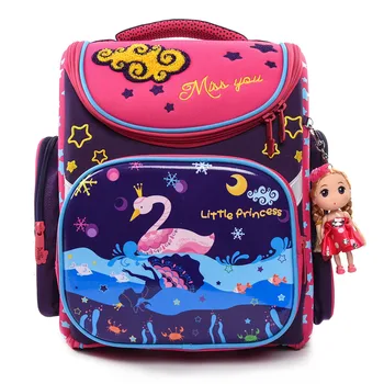

Delune Brand KH003 Kids Cartoon School Bags for Girls Children Waterproof Grade 1-4 Orthopedic School Backpack Mochila Infantil