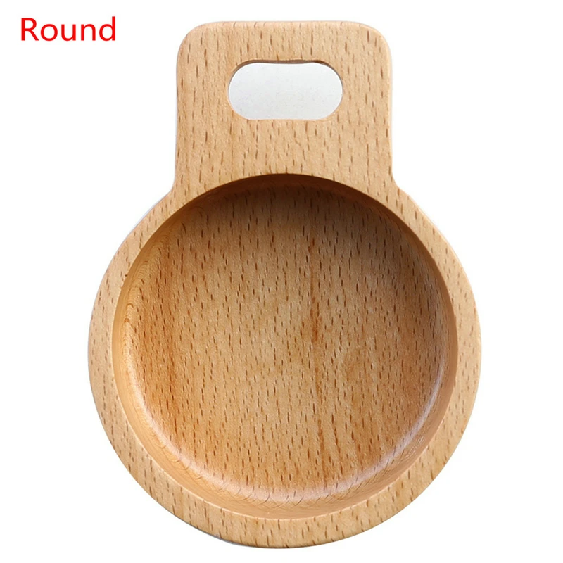 2PCS Small Dinner Plates Wooden Tray Food Snack Dessert Tea Dish Seasoning Sauce Food Dipping Dishes Plate Round Square - Цвет: Round