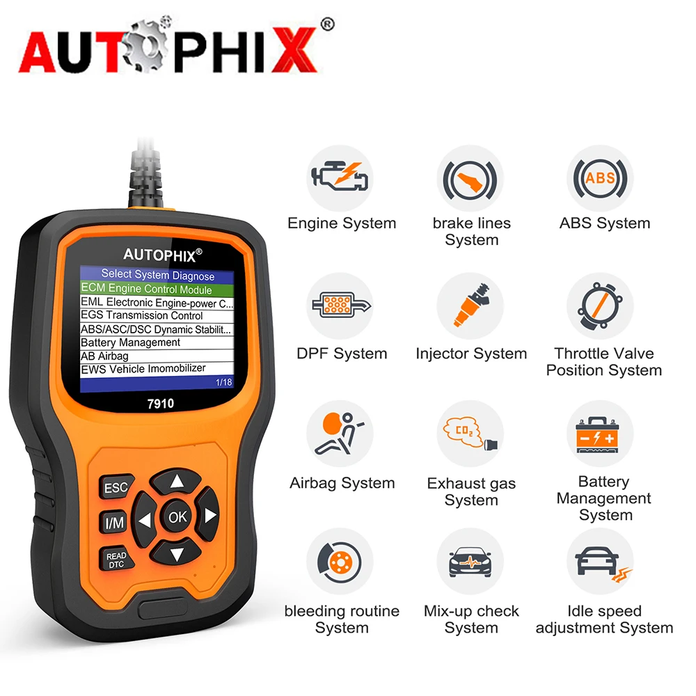 Autophix 7910 для BMW OBD2 Автомобильный сканер SRS SAS ABS EPB сброс масла Rolls Royce OBD