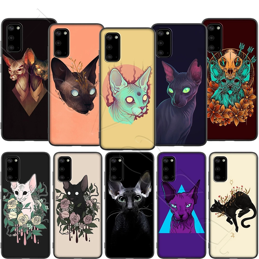 cute Sphynx Sphinx Cat Case for Samsung Note 10 S6 S7 S8 S9 S10 S10e S20 ultra A71 A51 A81 A91 M10 M20 M30 Lite Edge Plus | Мобильные