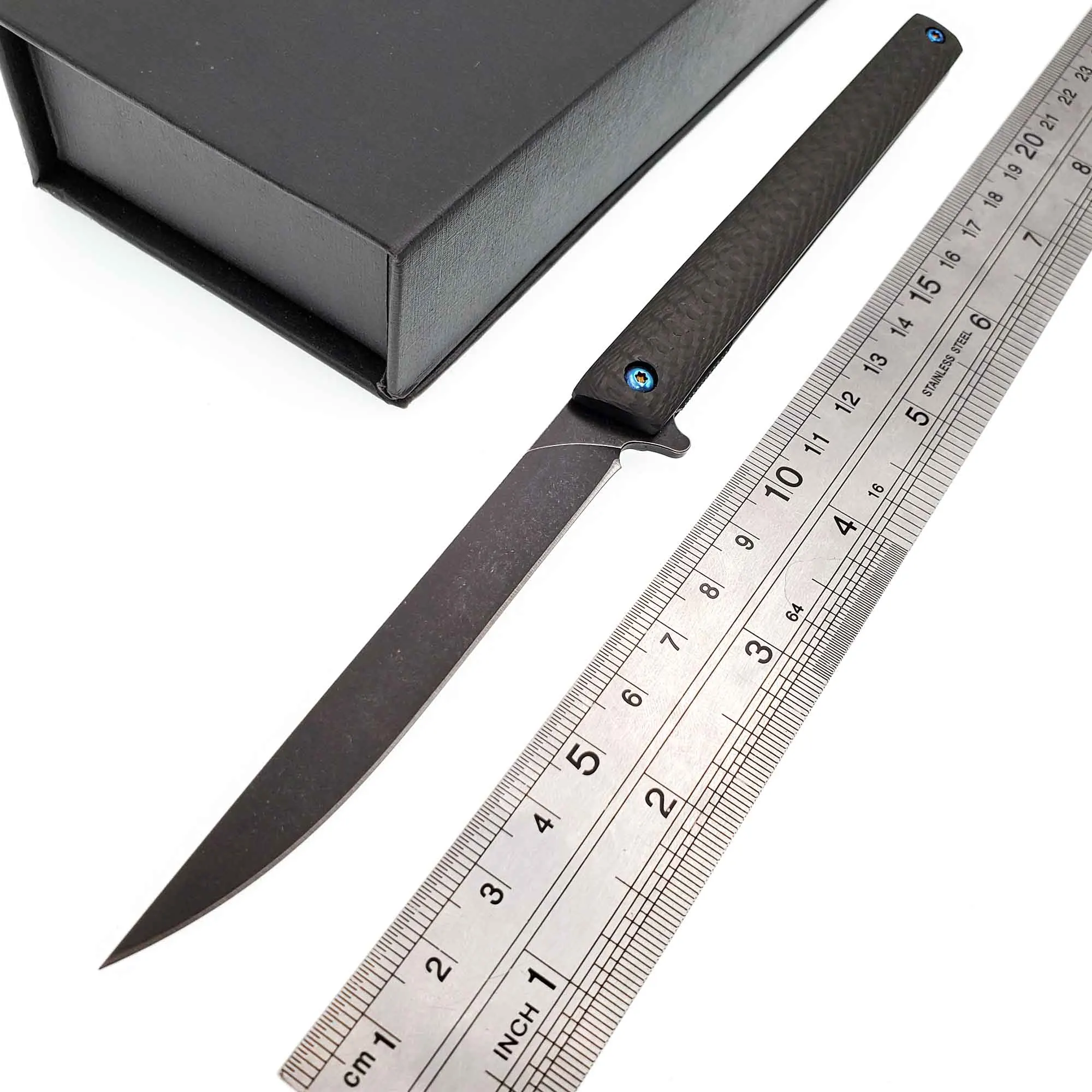 JSSQ складной нож австрийский M390 Порошковая сталь лезвие углеродное волокно Ручка Открытый Отдых выживания карманные ножи портативный EDC инструмент - Цвет: Type B