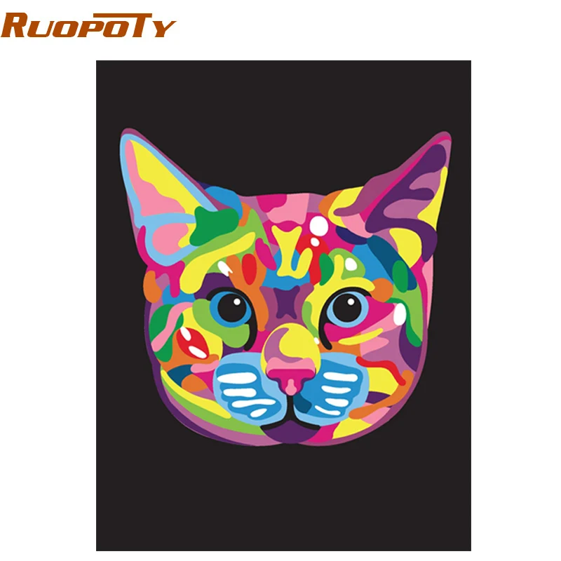 

Paintings By Numbers With Cats Paint For Animal Coloring For Adult Art Canvas Picture Numbered Drawing DIY Craft Kits Decoration