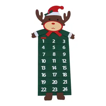 

Christmas Countdown Calendar Felt Calendar Pendant Christmas Elements Shaped Advent Calendar Christmas Tree Hanging Ornament