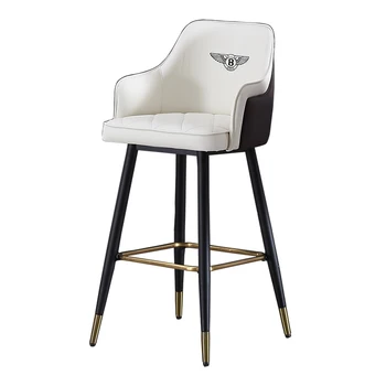 

Nordic Bar Chair Light Luxury Modern Minimalist High Chair Bentley Bar Chair American Wrought Iron High Stool High Back