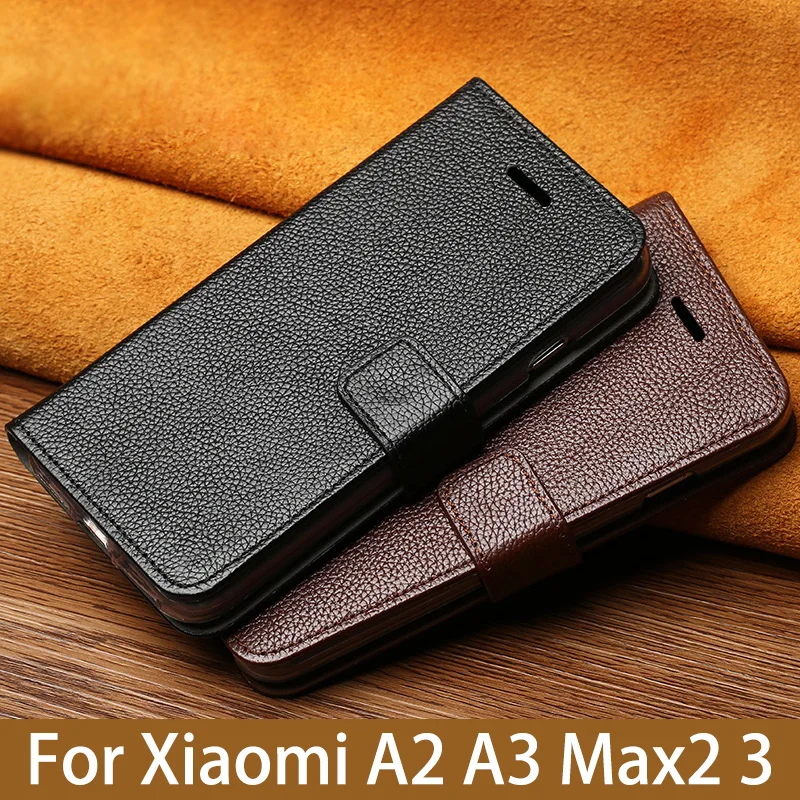 

Flip Phone Case For Xiaomi Mi A1 A2 Lite A3 lite For Max 2 3 Mix 2s 3 Poco F1 Y3 Case Litchi Texture Cover