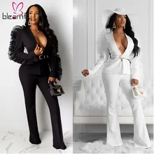 Зимний женский комплект, спортивный костюм, полный рукав, сетка, пестрые пиджаки, брюки, костюм из двух частей, для работы, офиса, леди, наряд, униформа