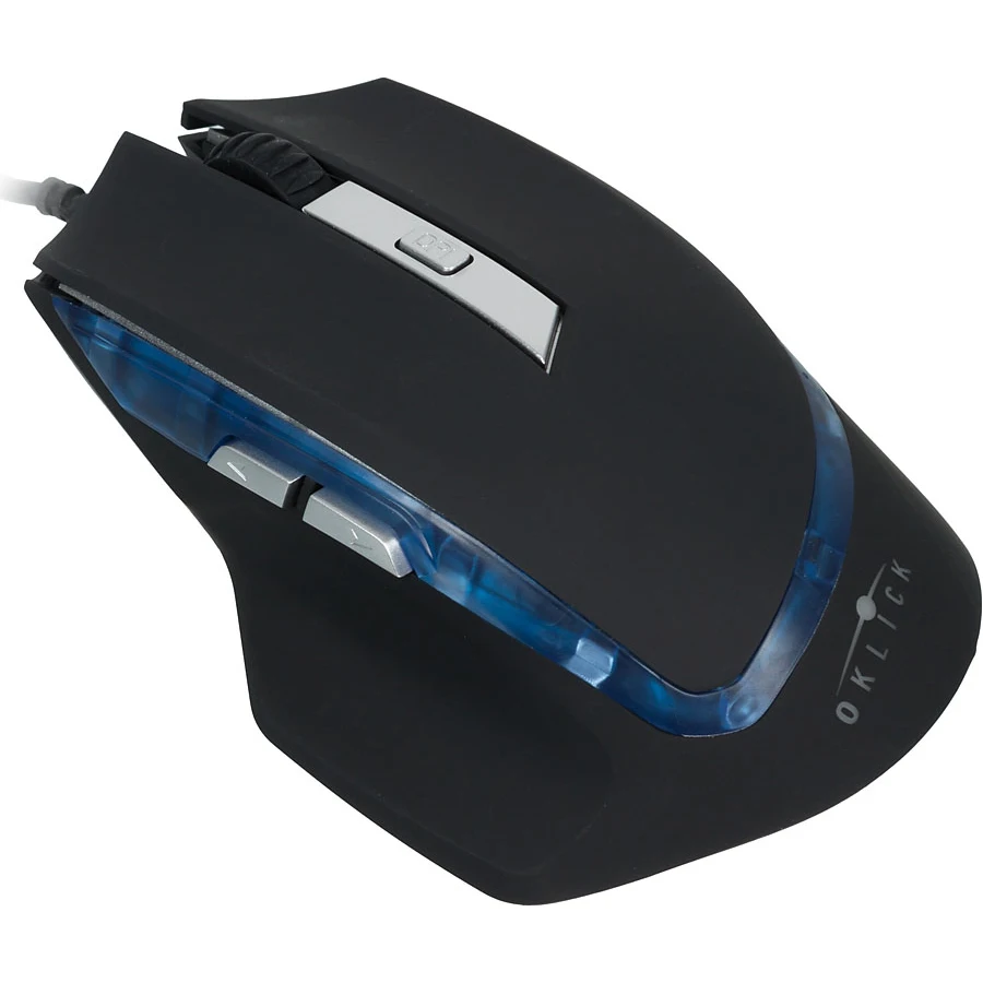 Мышь Oklick 715G черный оптическая(1600dpi) USB игровая(6but