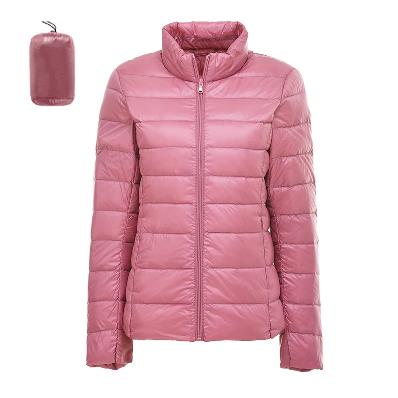 Pink Vertvie, теплая зимняя куртка, Женский светильник, на каждый день, теплый пуховик, тонкая женская парка, однотонная, короткая, на молнии, хлопковая парка, пальто, верхняя одежда, куртка - Цвет: Pink