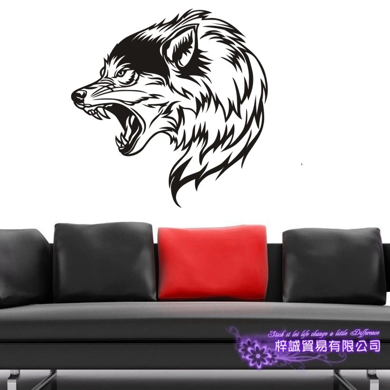 DCTAL Wolf Wall Sticker Wolf Decal Posters Vinyl Wall Art Decals Pegatina Decal Decor Mural Wild Animal Sticker