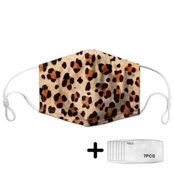 

Women's Face Masks Fashion Leopard 3D Printing Reusable Washable Mouth Mask for Teenager Girls Custom Logo Mascarilla Maske