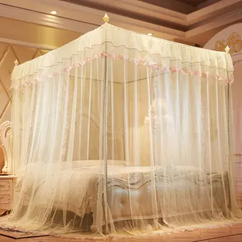 

Mosquito Net Three Open Door Princess Wind Floor Bracket Encryption Thickened 1.5 Court 1.8M1.2 M Bed Double Home