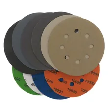 10 pces 5 Polegada/125mm 8 furos discos de lixamento gancho & laço molhado lixa seca 60 10000 grão para moagem e polimento de pedra de madeira de metal