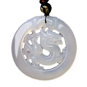 

LETSFUN Fine Jewelry Pure Natural White Agate Kirin Brave Troops Peace Wealthy Necklace Pendant Free Shipping