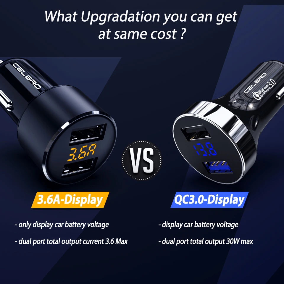 Автомобильное зарядное устройство QC 3 0 с 2 USB портами автомобильное для телефона