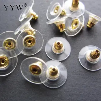 

Rubber Ear Nut Component Silicone Ear Plugs With Copper Coated Plastic Plated Durable Diy 100pcs/Bag Size 105x60mm