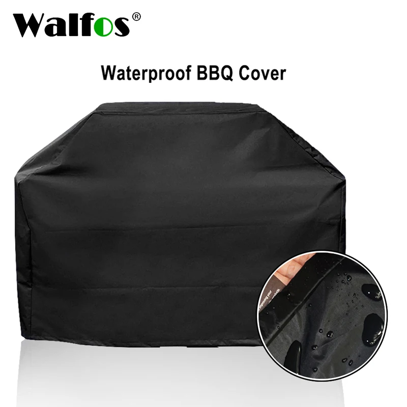 Grill Cover WALFOS Waterproof Grill Cover BBQ Grill Outdoor Rainproof Dustproof Heavy Duty Cover for Gas Charcoal Electric