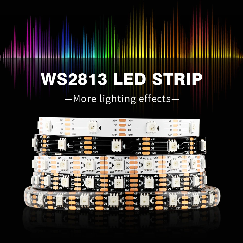 Полноцветная Пиксельная Светодиодная лента WS2813 RGB с двойным сигналом 30/60