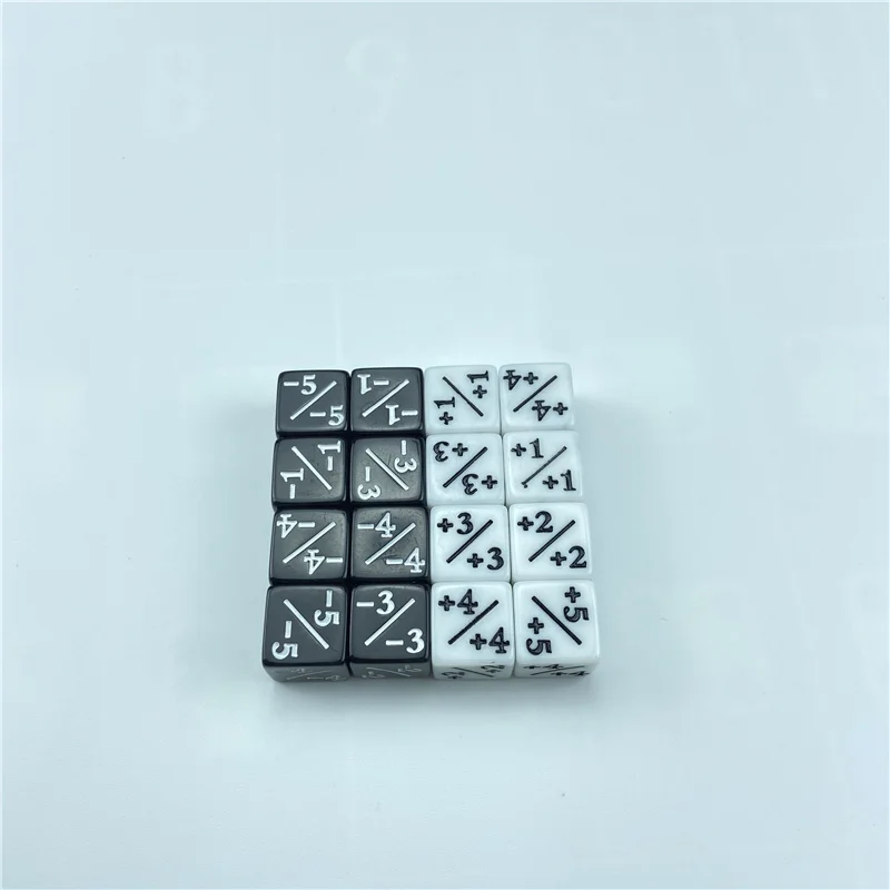 100/200pcs Dice Counters 5 Positive +1/+1 & 5 Negative -1/-1 For Magic The Gathering Table Game Funny Dices White Black Teaching taiwan gmt my120 as optical manual precision fine tuning slide table positive and negative 12 5mm cross rail platform aluminum