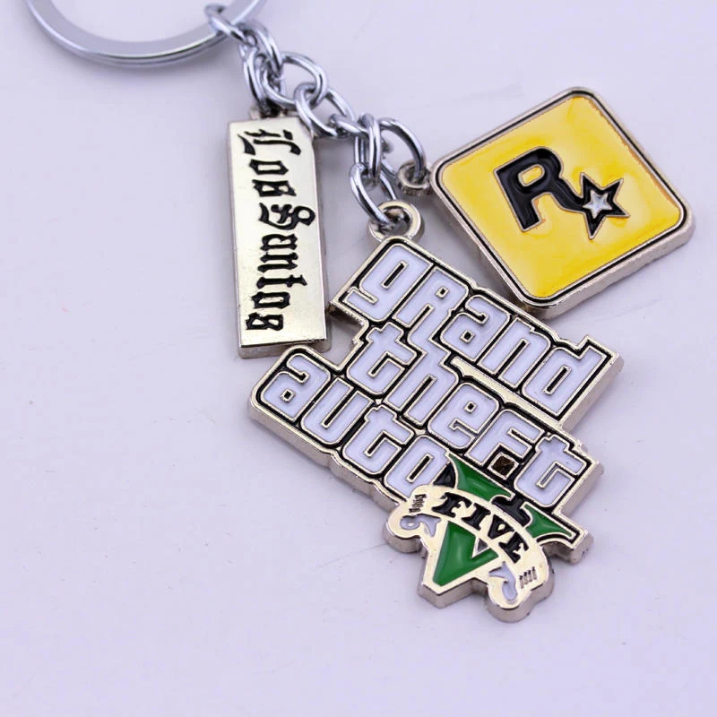 Горячая Распродажа игры PS4 GTA V большой брелок Theft Auto 5 Xbox ПК с эмблемой Rockstar для
