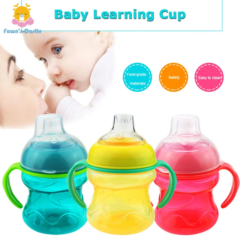 

200ml Baby Feeding Bottles Cups Learn Feeding Drinking Water Bottle Soft Mouth Duckbill Sippy Training Cup