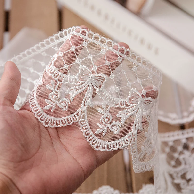 HZLXF1 Garniture à Volants Ruban De Dentelle De Guipure Plissée