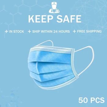 

Anti Dust Flu Mouth-muffle Mask Disposable Face Masks 3 Layers Filter Dustproof Earloop Non Woven Mouth Masks 10/20/30/50pcs
