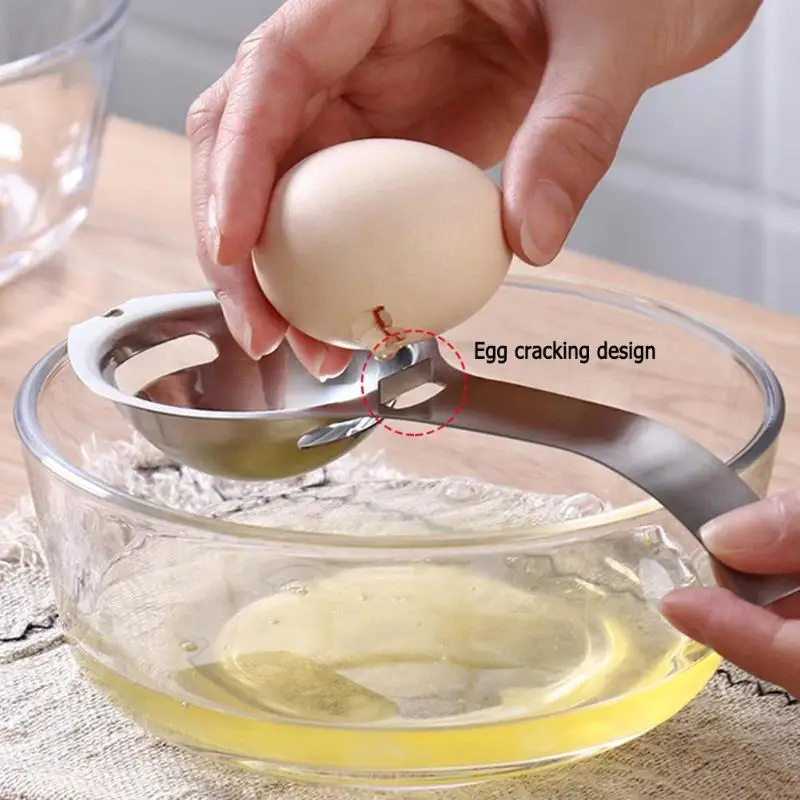 Нержавеющая сталь Яичный желток Белый сепаратор с растрескиванием яйцо дизайн разделитель экстрактор фильтр сито для муки инструмент для приготовления пищи