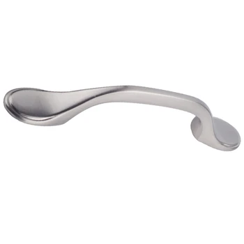 

25 Pcs Satin Nickel Cabinet Hardware Footed Handle Pull - 3inch Inch (76mm) Hole Centers