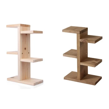 

Mini Tabletop Wood Storage Rack Durable Office Sill Simple Pot Frame Stand