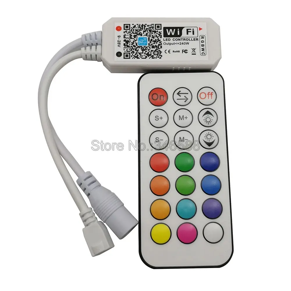 Magic Home Mini WiFi RGBWC контроллер 12 в 24 в 21 ключ RF пульт дистанционного управления/APP/Alexa Google Home Голосовое управление для RGB+ CCT светодиодный в полоску
