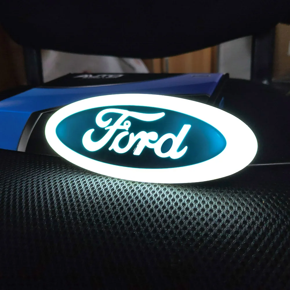 Car Led Light Up Badge Emblem Logo Rear Front For Ford Focus Fiesta Rs