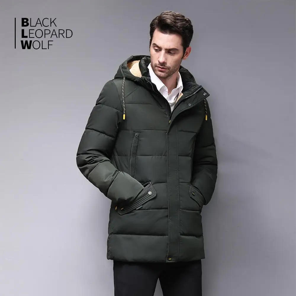 Blackleopardwolf 2020 новый мужской зимний пуховик средней длины с капюшоном деловая
