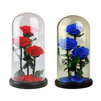 

Eternal Flowers Dried Flowers Preserved Fresh Flower Live Rose Glass e Gift Box