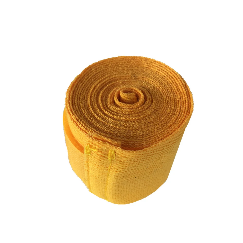 Ширина 5 см длина 2,5 м хлопок спортивный ремень боксерский бандаж Санда Муай Тай ММА тхэквондо перчатки обертывания - Цвет: Цвет: желтый
