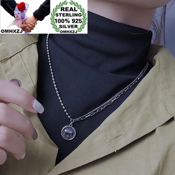 

OMHXZJ Wholesale HA50 European Fashion Woman Girl Birthday Party Gift Vintage Elephant 100% 925 Sterling Silver Pendant Necklace