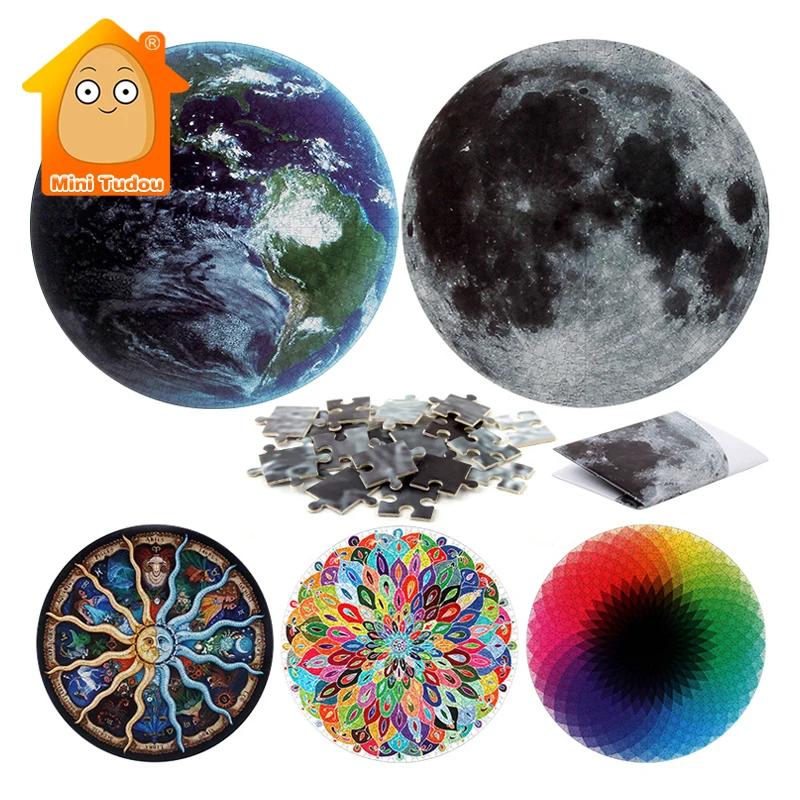 1000 Pieces Round Paper Jigsaw Kids Adult Colorful