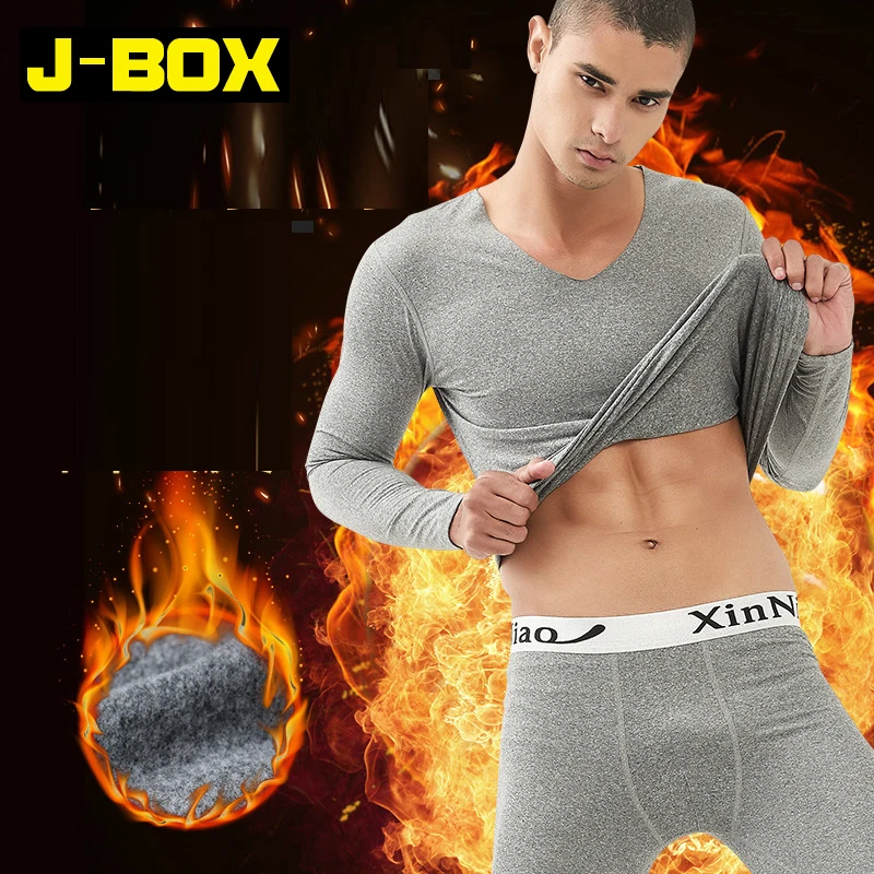 

J-BOX 1pc Men Thermal Underwear Sets Winter Long Johns Thick New Winter keep Warm Men No Trace Thermal Underwear Sets