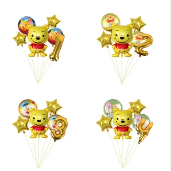 

Winnie the Pooh Party aluminum foil balloons Animal cartoon Party decoration Bear and honey tree Birthday party number balloons