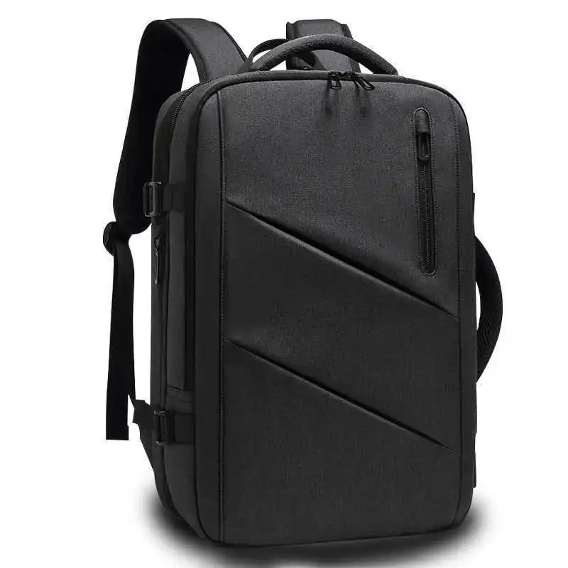 OZUKO, мужской Расширяемый Рюкзак, многофункциональный, 15,6 дюймов, рюкзак для ноутбука, многослойный, мужской, USB, водонепроницаемый, школьная сумка, Mochila, Новинка - Цвет: Серый