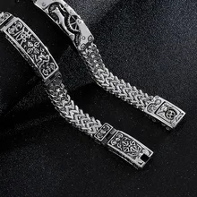 Индивидуальный мужской тренд Браслет из нержавеющей стали шесть слов мантра Будда цепь титановая сталь Килевой браслет